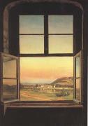 Johan Christian Dahl Window with a view of Pillnitz Castle (mk10) china oil painting reproduction